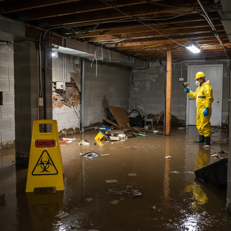 Flooded Basement Electrical Hazard in Warsaw, NC Property