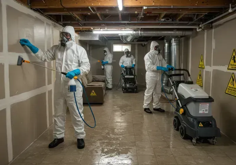 Basement Moisture Removal and Structural Drying process in Warsaw, NC